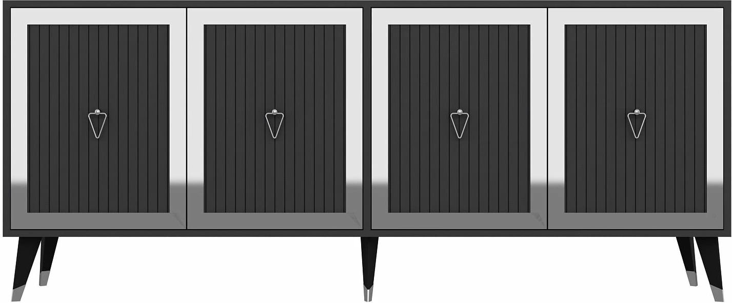 Konsol Skye Decor, ngjyrë antracit, argjend