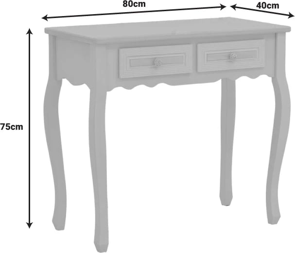 Konsolë Joliene Inart ngjyrë natyrale-antike e bardhë mdf 80x40x75cm