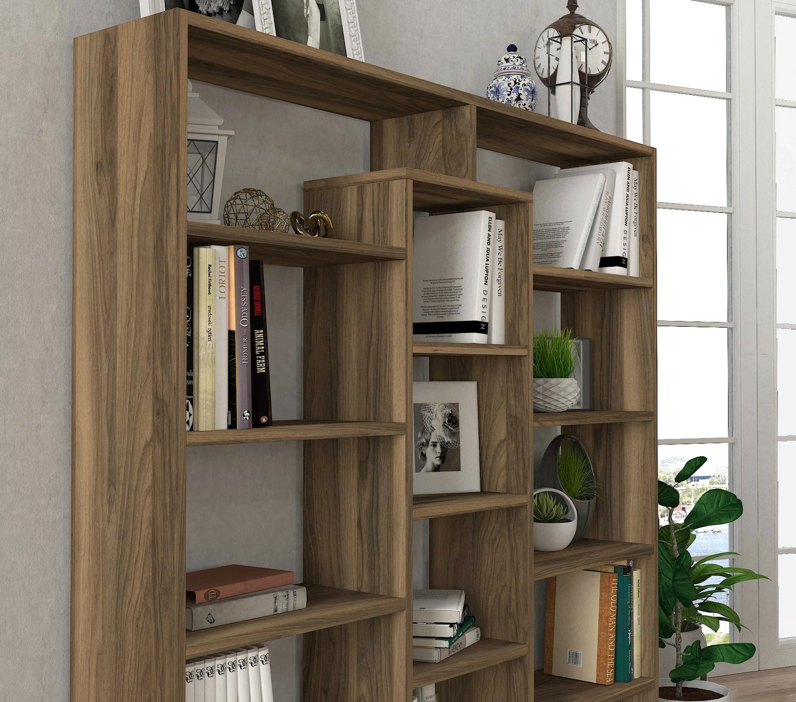 Raft librash Hanah Home, Ample, ngjyrë arre