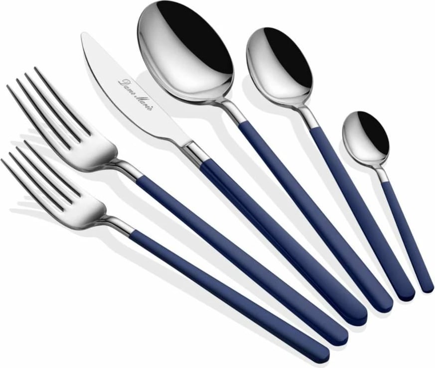 Set lugësh, pirunësh e thikash (36 copë), Hermia Concept, Allegra, argjend e kaltër