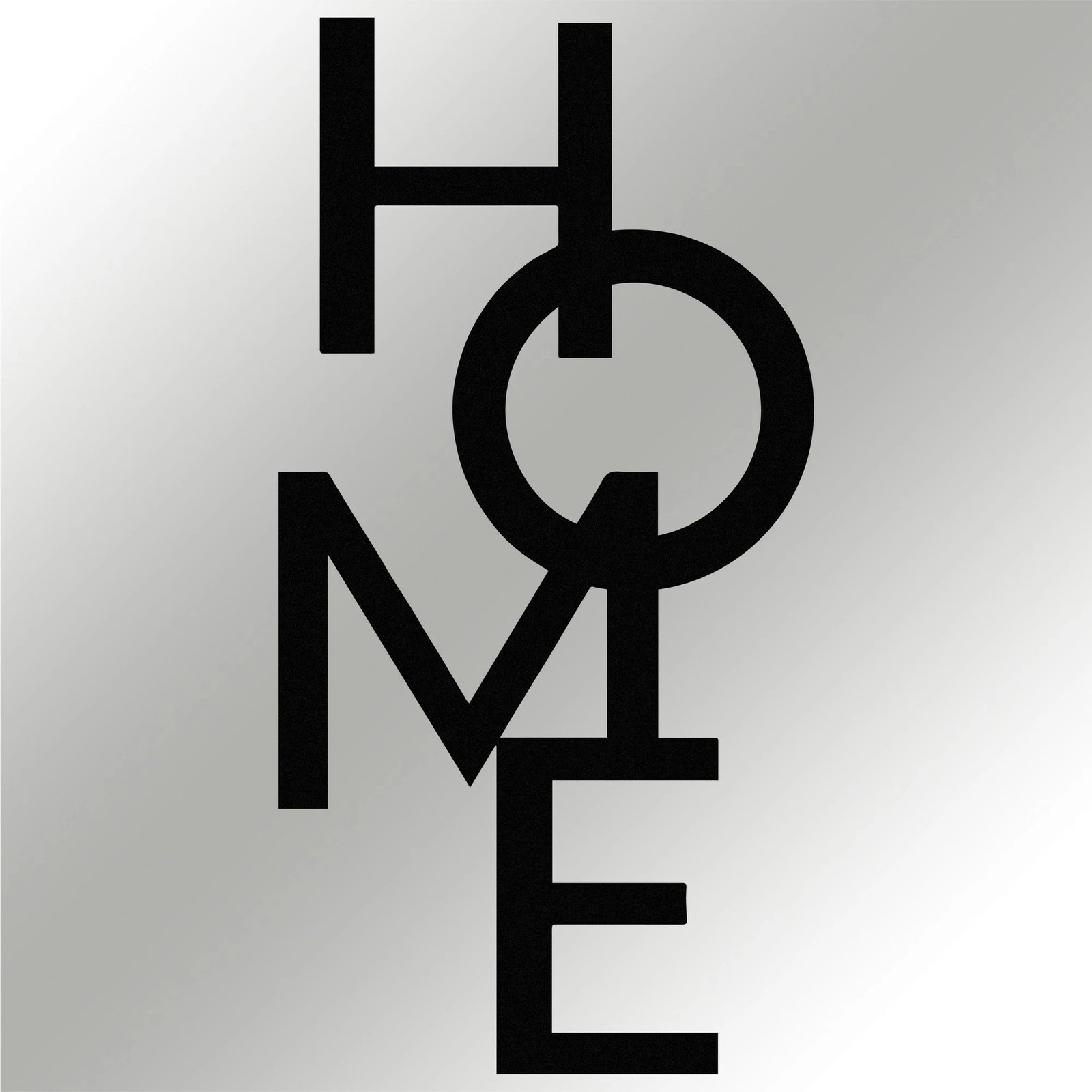 Aksesor dekorativ metalik për mur, Wallity, Home 5, ngjyrë e zezë, 34.5x68cm