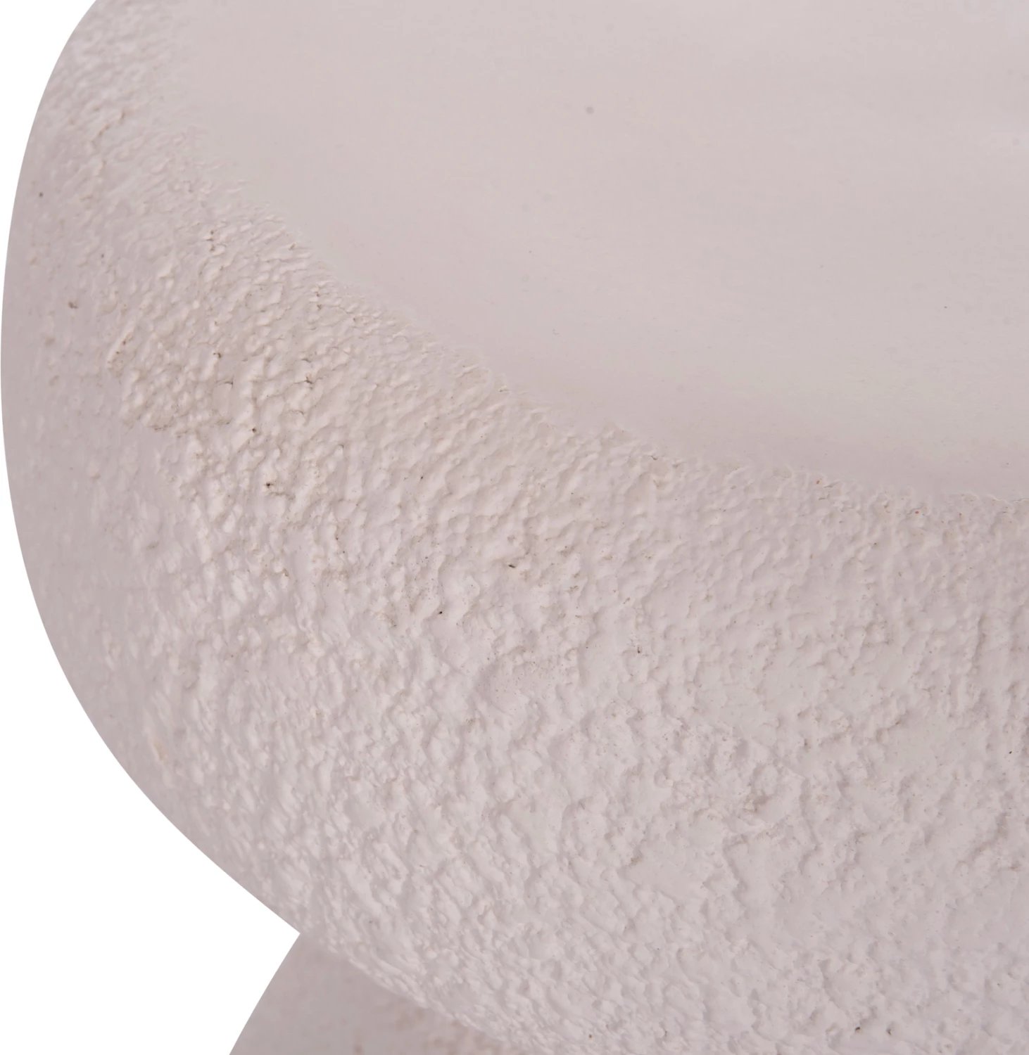 Stool i rrumbullakët INTERON, fibër-cement, ngjyrë e bardhë, FH18171.02, Φ34x39cm