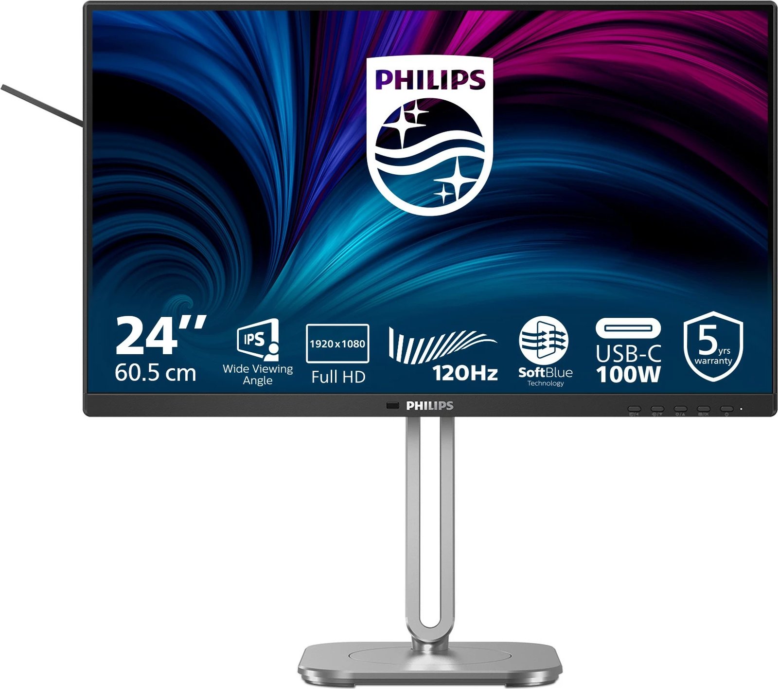 Monitor Philips 24B2U4301/00, 24 inç, Full HD, 120Hz, USB-C, i zi
