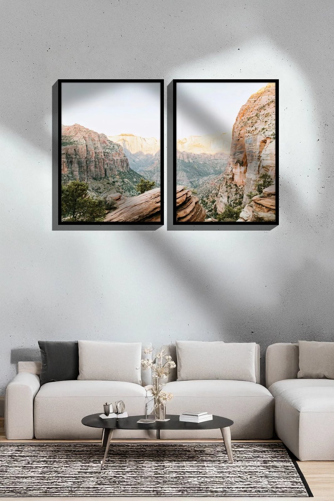 Set pikturash dekorative me kornizë, 2 copë, Wallity, Ersy2Lımodel28-Sıyah