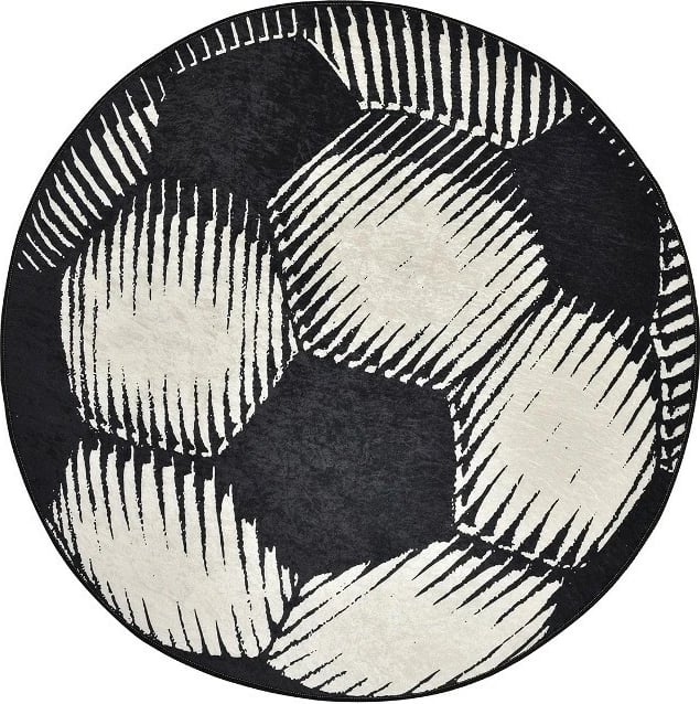 Qilim i rrumbullakët, dizajn topi futbolli, shumëngjyrësh, 200 cm