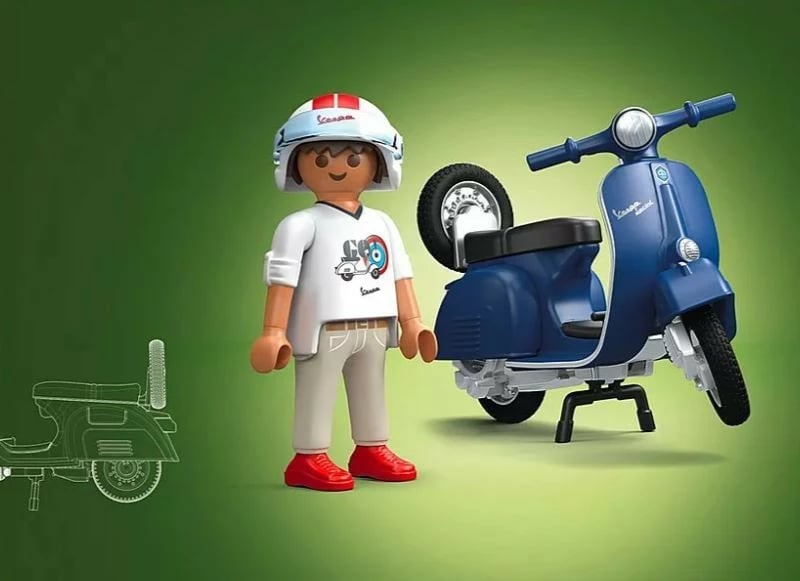 Set lodrash Playmobil Vespa 150 Sprint Veloce 71622, 16 pjesë, kaltër