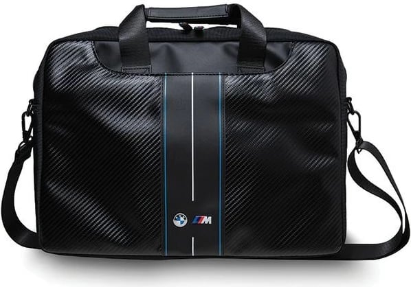 Çantë laptopi BMW Carbon Blue Stripe, 16 inç, e zezë