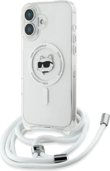 Mbështjellës Karl Lagerfeld IML Choupette Head & Cord MagSafe për iPhone 16, Transparent