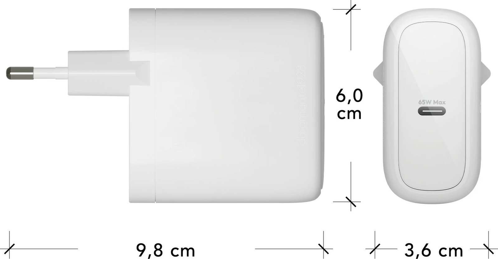 Karikues murit dbramante1928 USB-C 65W, EU plug, i bardhë