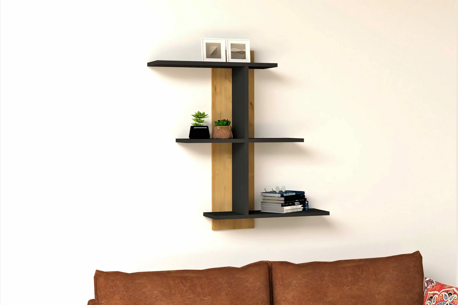 Raft muri Hanah Home, Bahro - ngjyrë safir, antracit