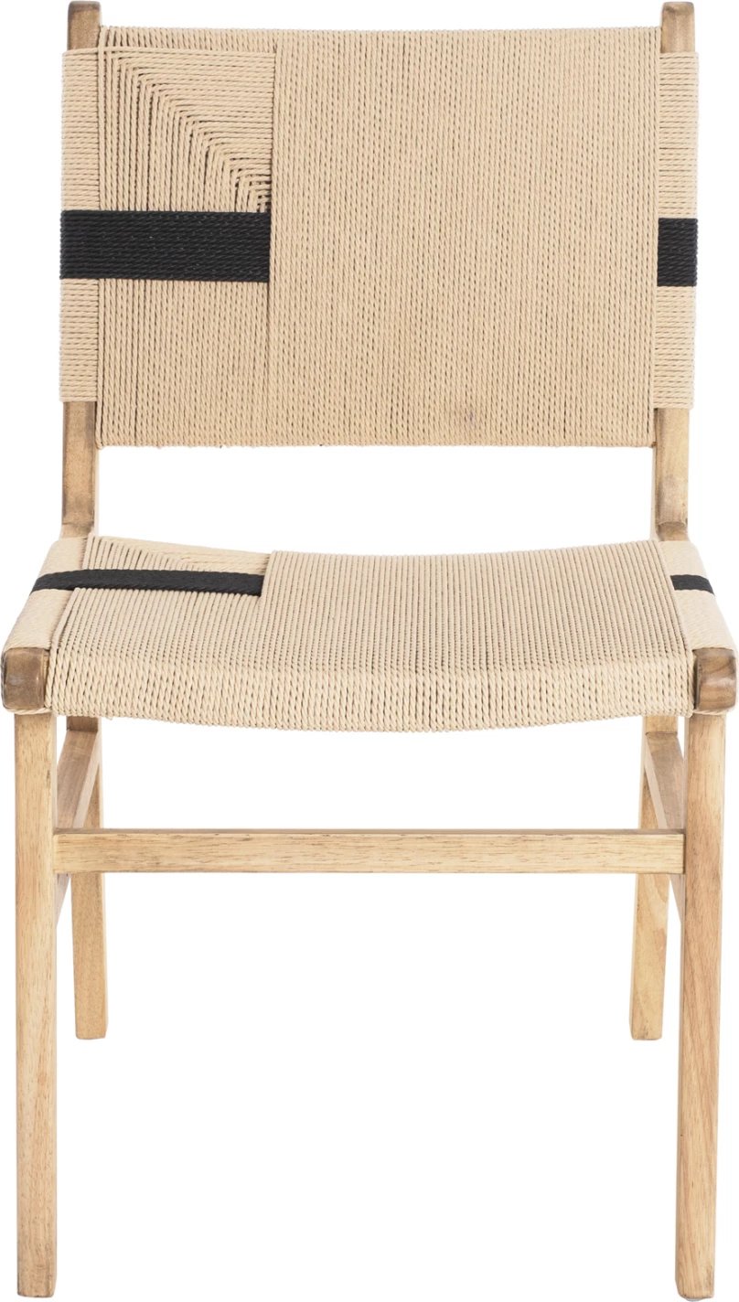 Karrige relaksuese, dru gome dhe litar, ngjyrë natyrale rustike, 50x60x88H cm, FH9323.01, set prej 2 copë