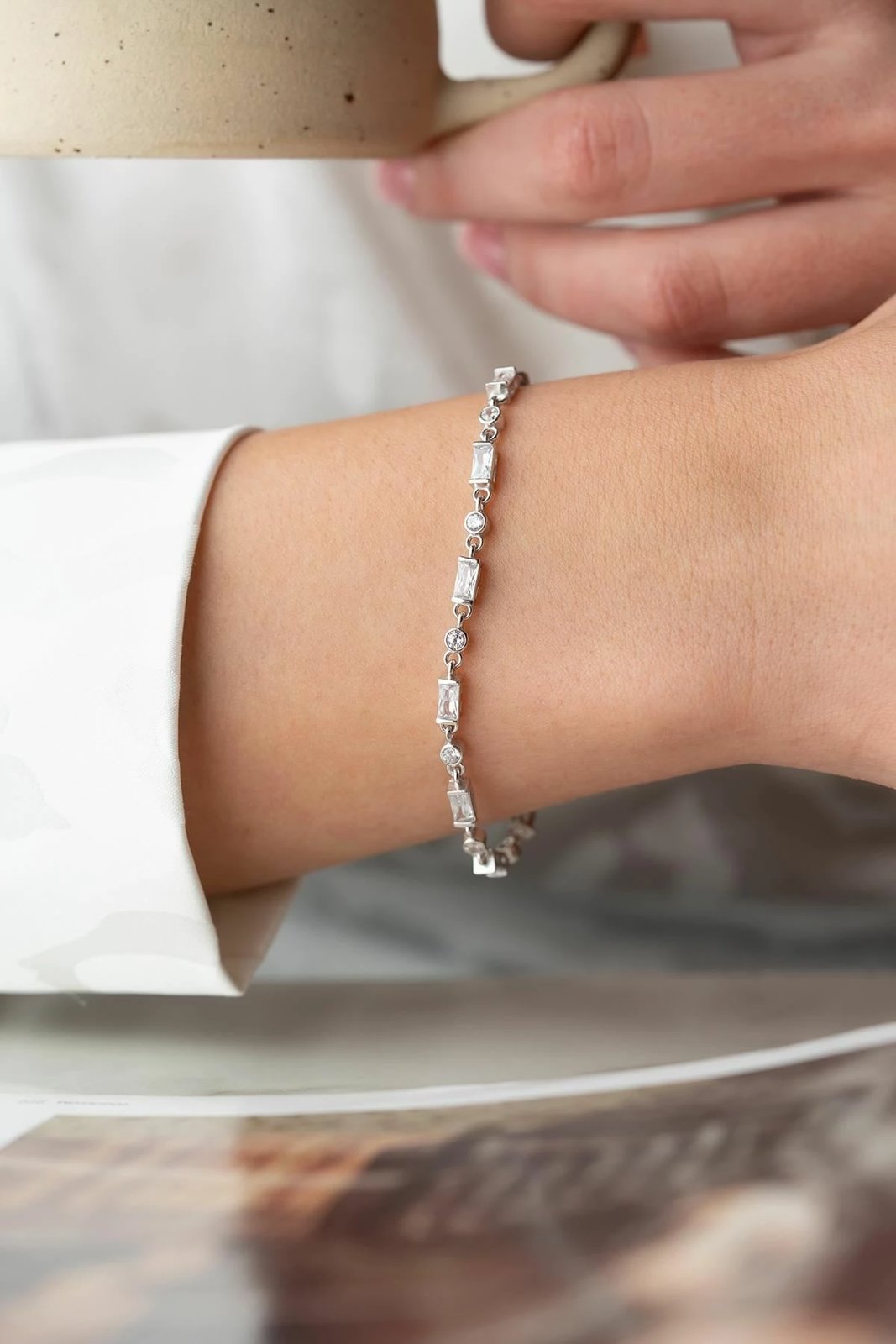 Byzylyk argjendi Jumeon, NRZ1000347, ngjyrë argjendi, gur zirkoni