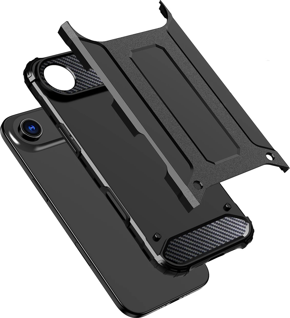 Mbështjellës Hurtel Hybrid Armor për iPhone 17 Air, i zi