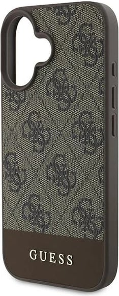 Mbështjellës Guess 4G Bottom Stripe për iPhone 16 Plus 6.7", Kafe Mbështjellës Guess 4G Bottom Stripe për iPhone 16 Plus 6.7", Kafe