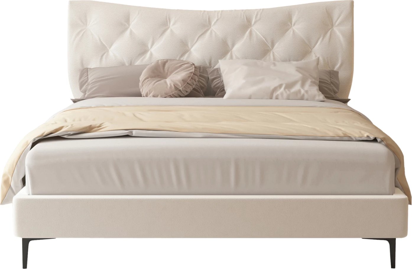 Krevat dopio JILL, stof bezhë, FH737.03, për dyshek 160x200cm