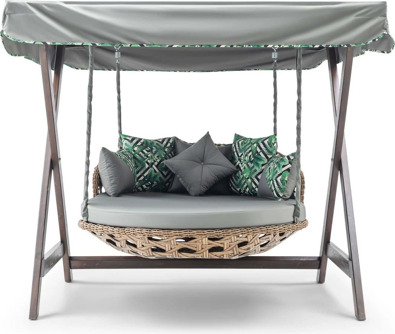 Karrige lëkundëse dyshe për kopsht, ngjyrë gri, Skye Decor Dominic