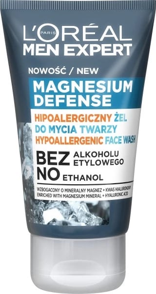 Xhel larës për fytyrë L'Oreal Paris Men Expert Magnesium Defense Hypoallergenic për meshkuj 100ml