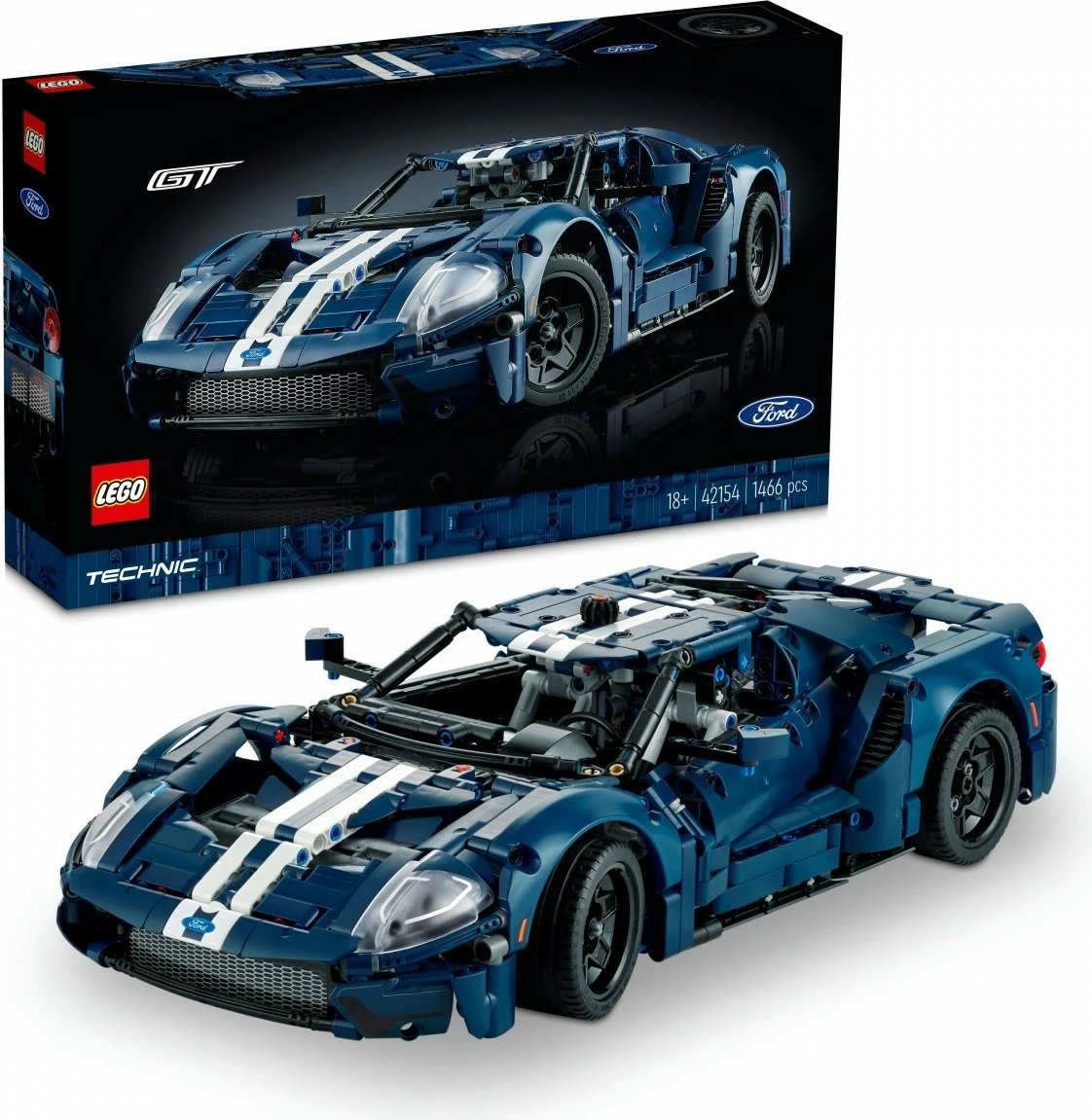 Set ndërtimi LEGO Technic Ford GT 42154, 1466 pjesë, Blu