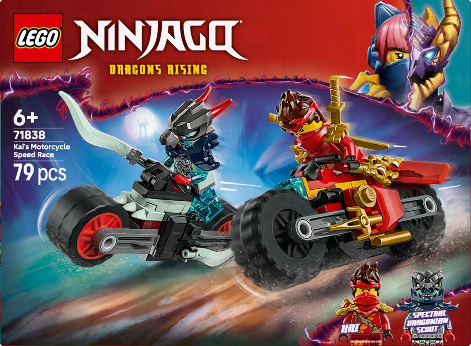 Set lodrash LEGO Ninjago 71838 Kai's Motorcycle Race, 79 pjesë