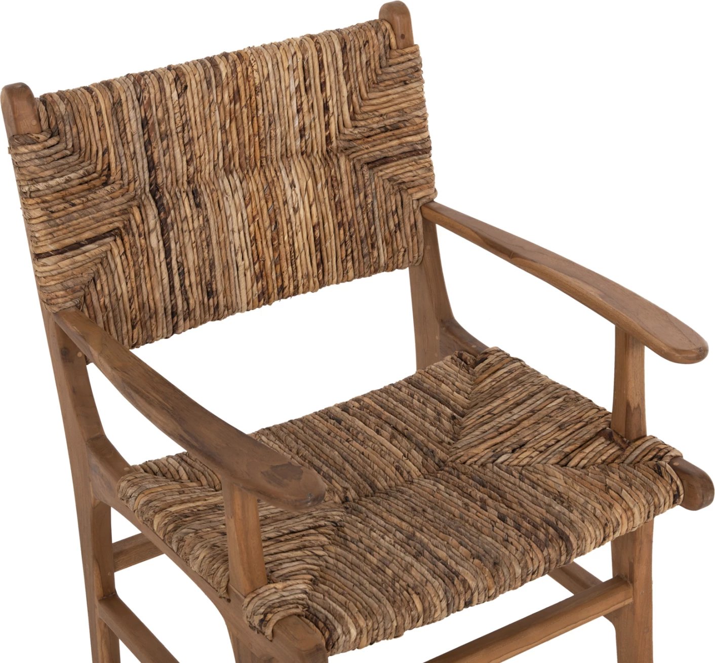 Karrige profesionale, dru teak dhe rush-matt, 57.5x59x87H cm, ΗΜ9400.11