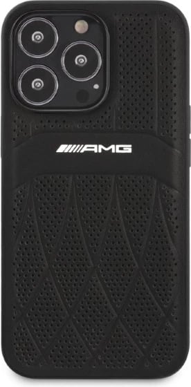 Mbështjellës Mercedes AMG AMHCP13LOSDBK për iPhone 13 Pro/13 6.1", lëkurë, zi