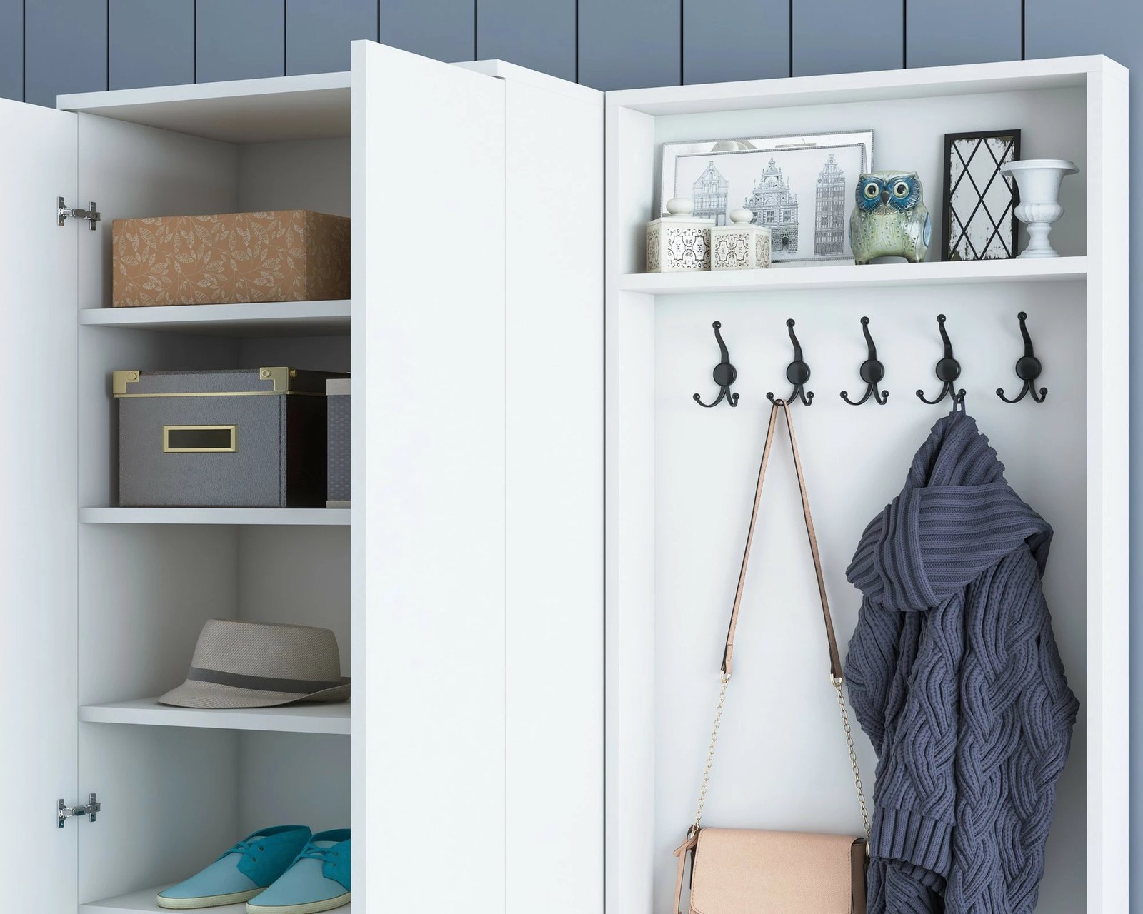 Stendë për korridor, ngjyrë e bardhë, M11 - 1567