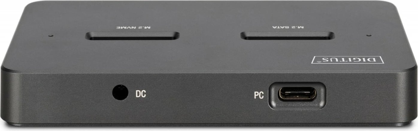 Dok USB-C 3.2 Gen2, Digitus DA-71546-1, për M.2 NVMe & SATA (2 slote, deri 2x 4 TB) me lexues SD-Express 7.1 (deri 2 TB), e zezë