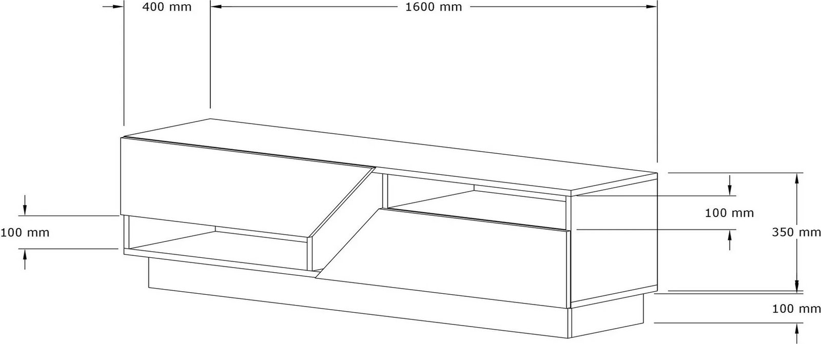 Komodë televizori Hanah Home, ngjyrë travertin