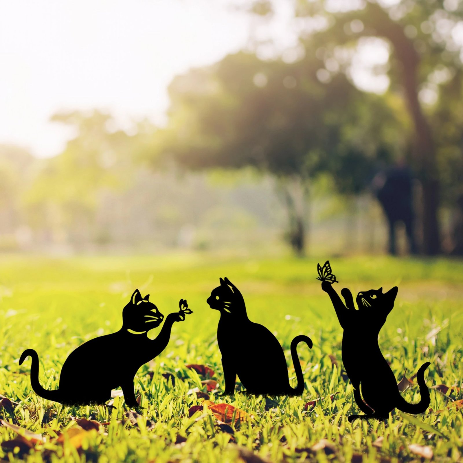 Objekt dekorativ për kopsht, dizajn Aberto, Fam 06, set 3 copë, ngjyrë e zezë