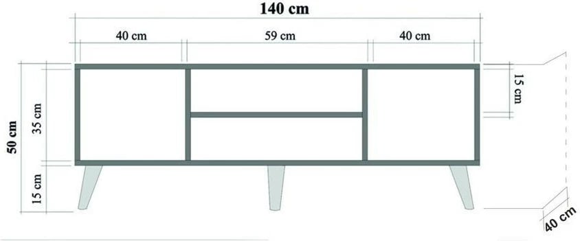 Komodë TV Hanah Home, Truva-725, ngjyrë lisi Sonoma