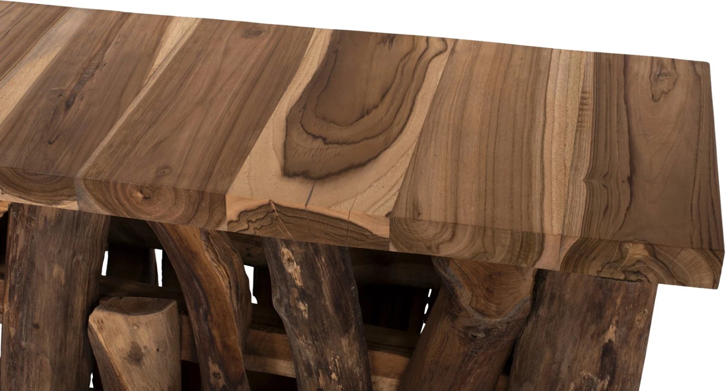 Konsol prej druri tik natyral, 100x35x75cm