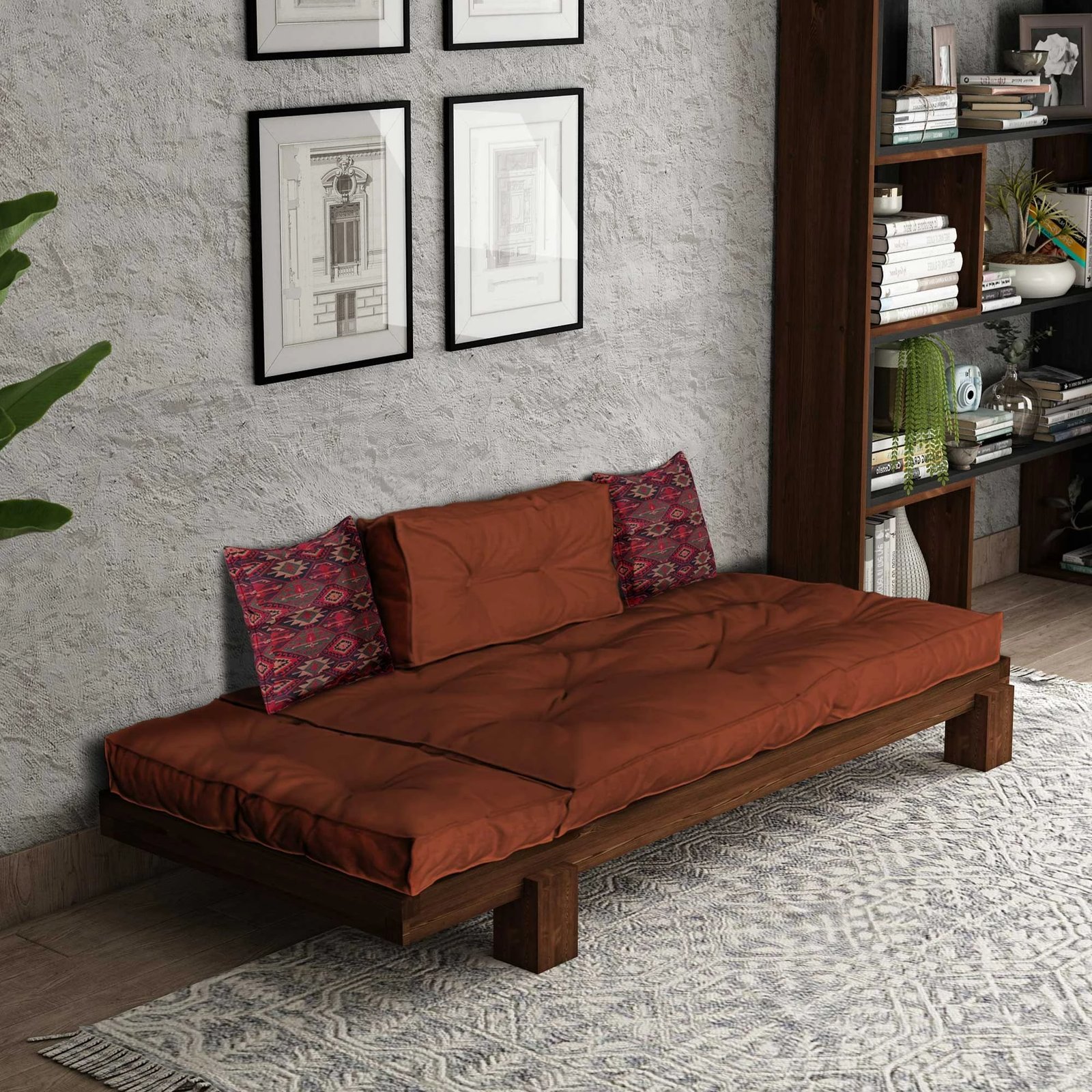 Lounger Atelier del Sofa, ngjyrë arre dhe e kuqe, CPT8381-200
