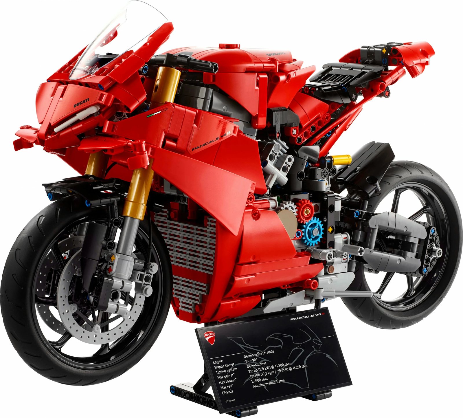 Set ndërtimi LEGO Ducati Panigale V4 S, 1603 copë, ngjyrë e kuqe