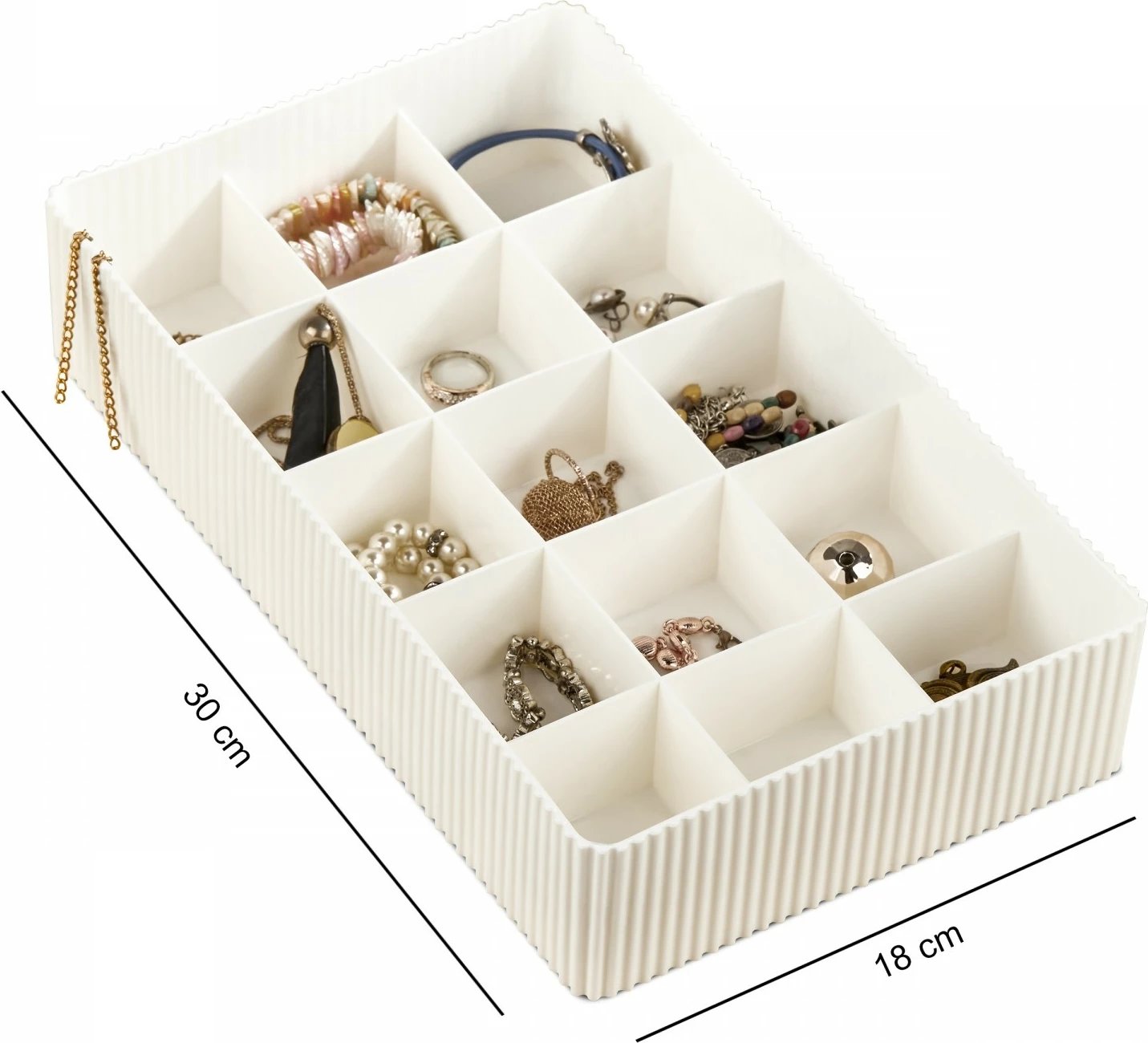 Kuti bizhuterish Aberto Design, ORG-2022, ecru, 30x18x6.5cm