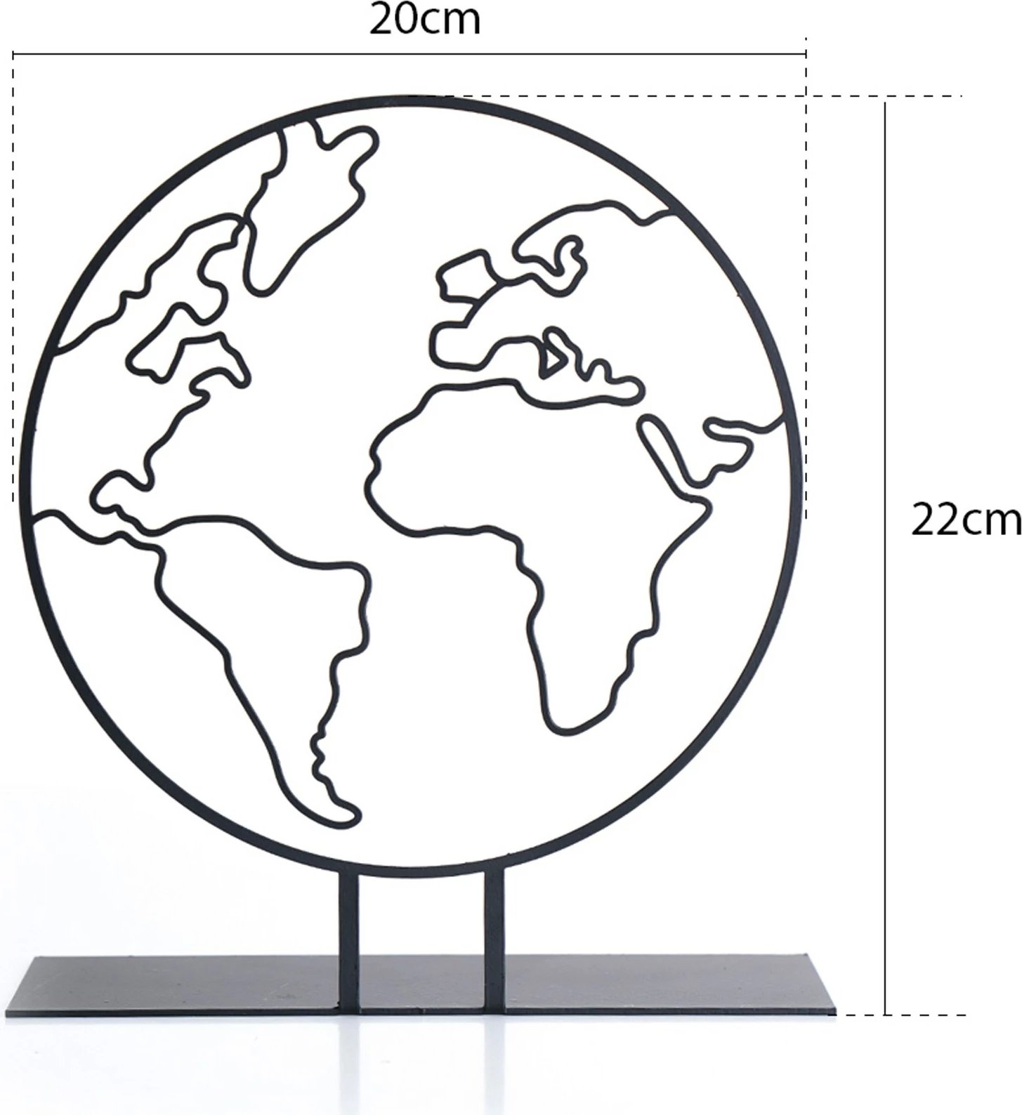 Dekor glob metalik, ngjyrë e zezë, Aberto Design, Foglia