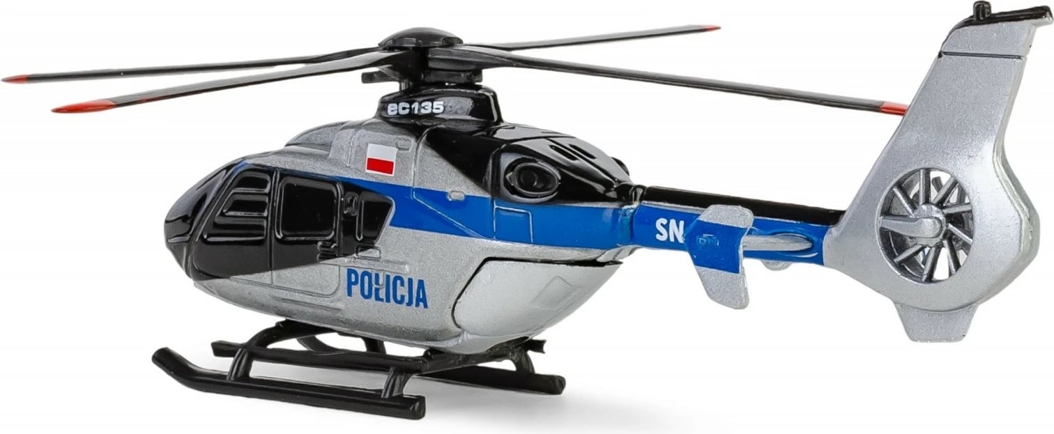 Helikopter lodër Daffi Airbus H135, model policie, 1:100, Blu/Argjend Helikopter lodër Daffi Airbus H135, model policie, 1:100, Blu/Argjend