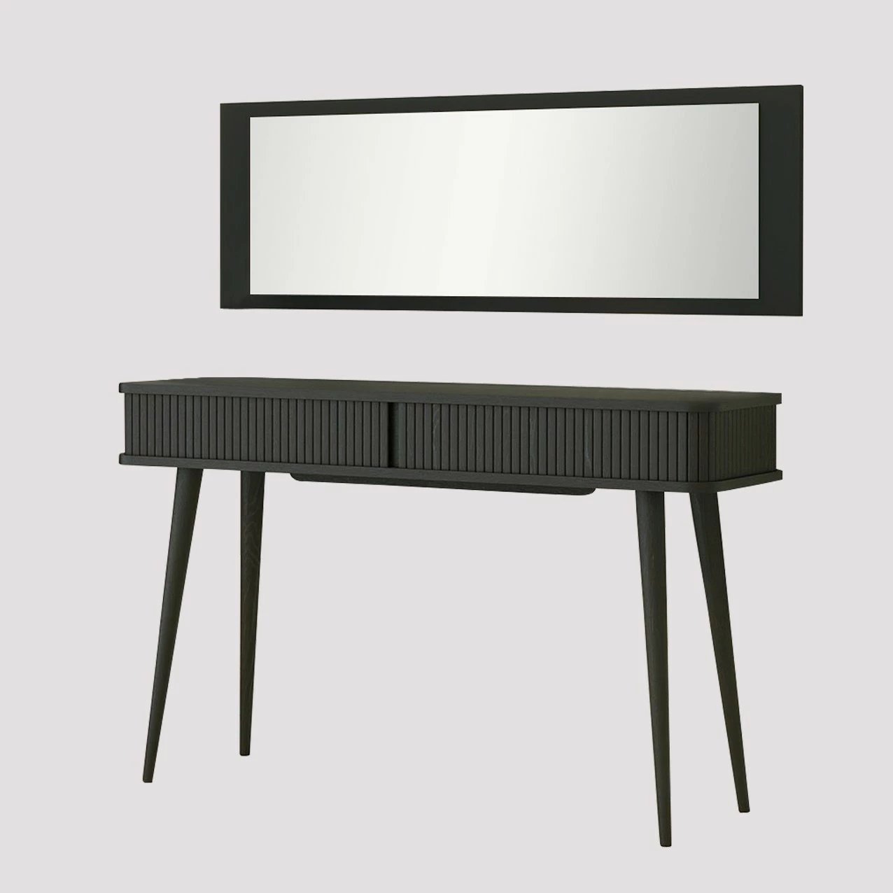 Pasqyrë dekorative Skye, bronzi e zezë, 40x120cm