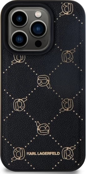 Mbështjellës Karl Lagerfeld Magsafe Karl Head për iPhone 15 Pro, i zi