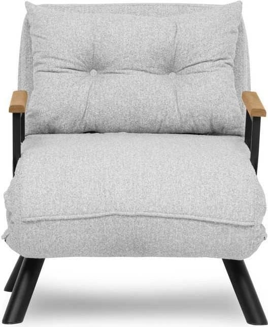 Krevat-karrige një vendës, Atelier del Sofa, Sando Single, material teddy, ngjyrë gri