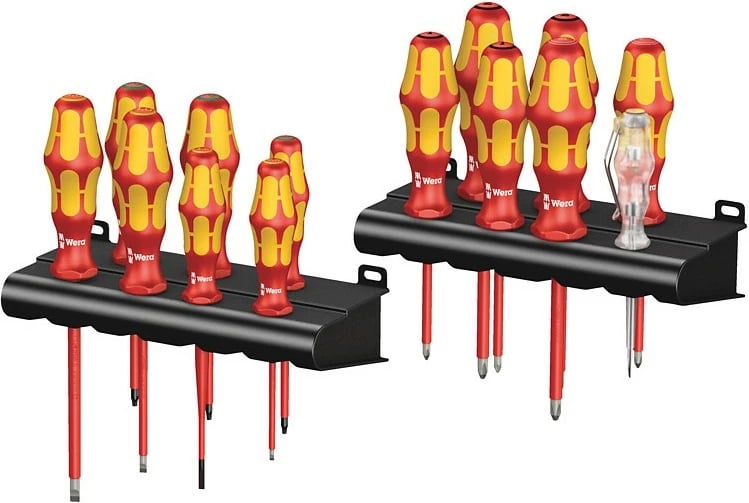 Set kaçavidash Wera 05105631001, 14 copë, dorezë ergonomike, me izolim, portokalli/kuqe