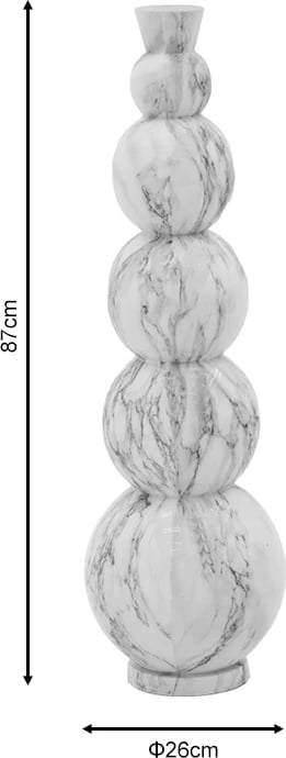 Vazo Lopel Inart metalike, ngjyrë e zezë-ari, D26x87cm