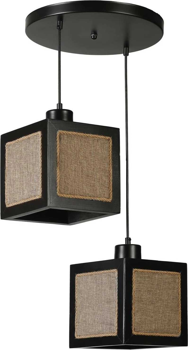 Llambë tavani Opviq, Kumsal 2 me tepsi, e zezë, hasër