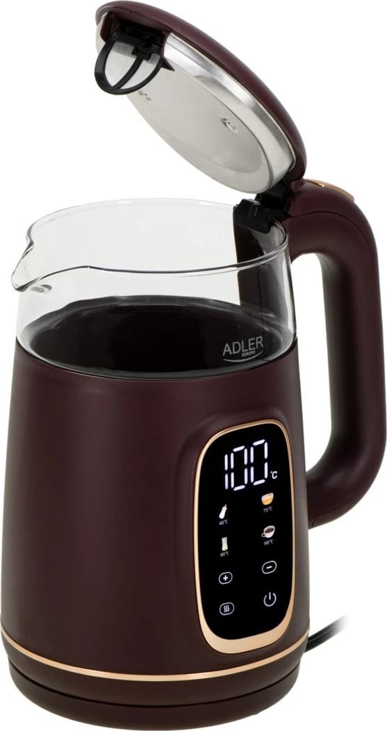 Ibrik elektrik Adler AD 1305, 1.7L, LED, Touch, Bordo