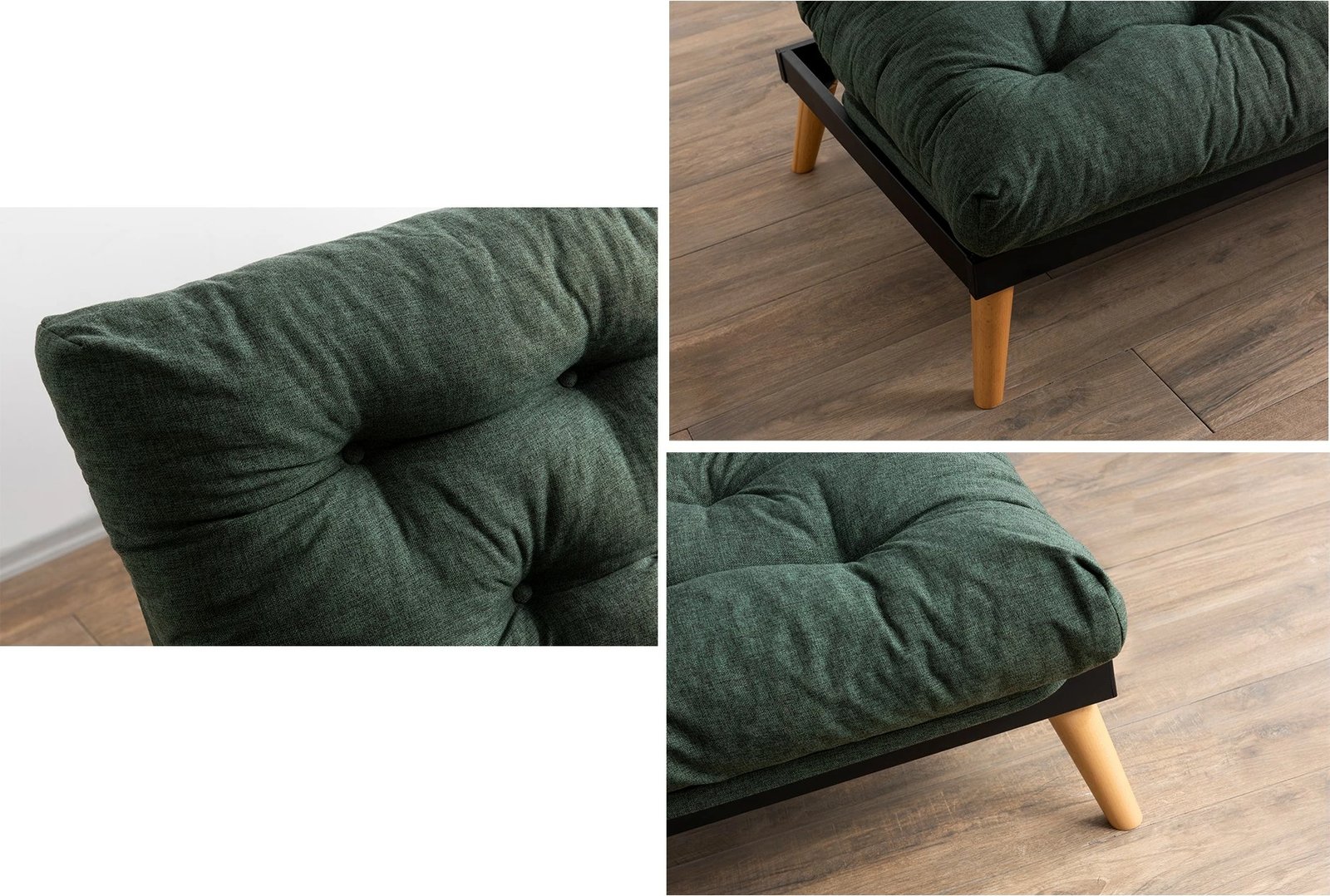 Divan-krevat treshe Atelier del Sofa, Saki, ngjyrë e gjelbër