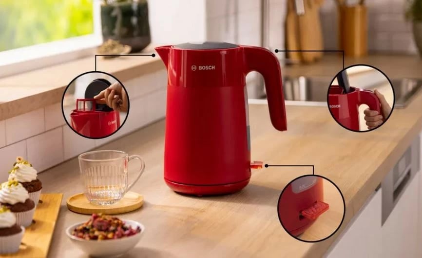 Ibrik elektrik Bosch MyMoment TWK2M164, 1.7L, Kuq