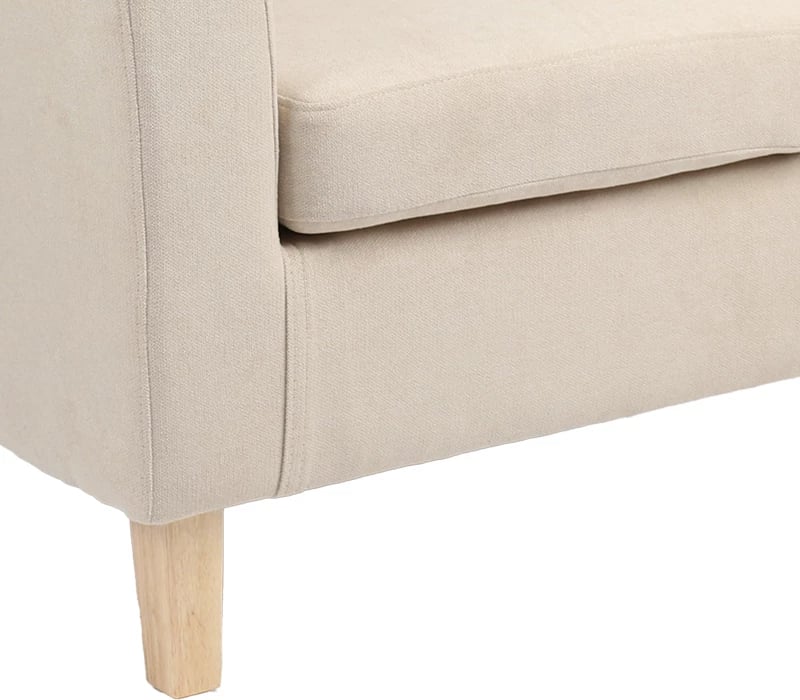 Fotel Tronmo, krem, këmbë druri gome natyrale, 75x69x75cm