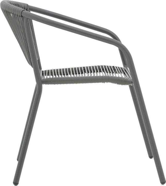 Tavolinë me karrige Ensure-Lindaria, metal-xham, ngjyrë anthracite, 5 copë, 140x80x70cm