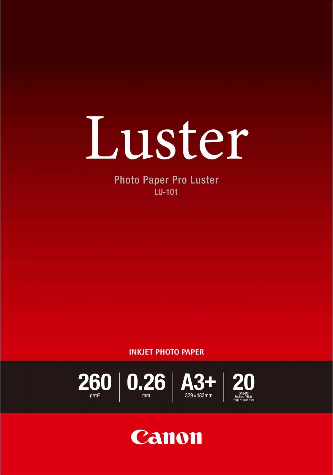 Letër fotografike Canon Photo Paper Pro Luster LU-101, A3+, 20 fletë, e bardhë