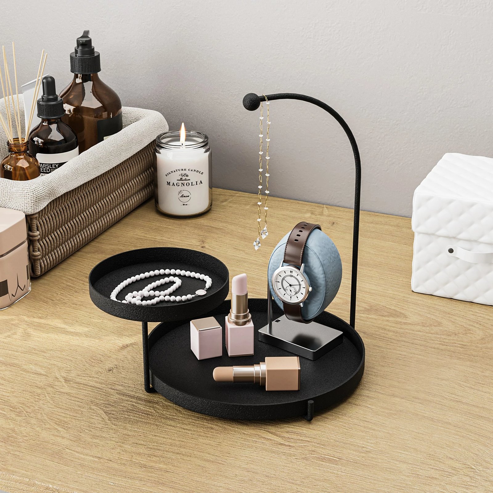 Aksesor dekorativ metalik, dizajn Aberto, Knidos, ngjyrë e zezë