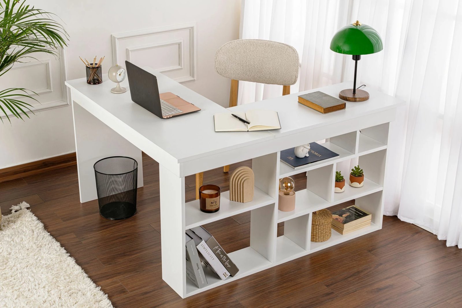 Tavolinë pune për studim, Nordure Vesper, ngjyrë natyrale e bardhë